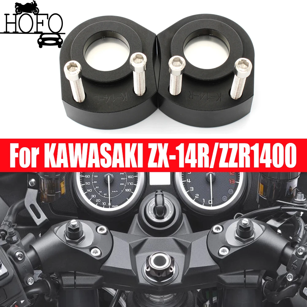 

For KAWASAKI ZX-14R/ZZR1400 2006-2018 Motorcycle Handlebar Riser Handle Bar Riser Mount Clamp