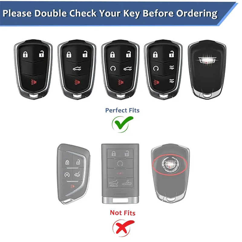 Real Carbon Fiber Key Fob Cover Shell Protector Case for Cadillac Escalade XTS XT4 XT5 XT6 CT6 CTS ATS 4/5/6 Buttons 2015-2023