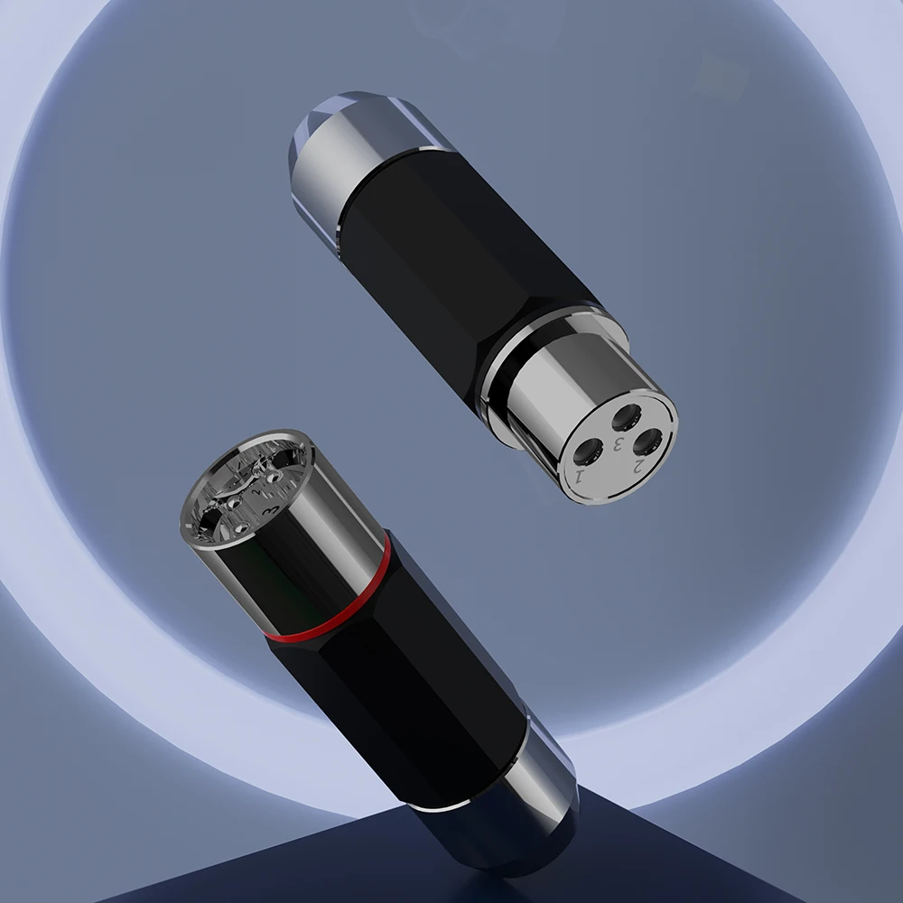 Monosaudio No-solder XMF709R Rhodium Plated Pure Copper 3 Pin XLR Connector Screwed Plug DIY HIFI Audio Video XLR Balanced Line