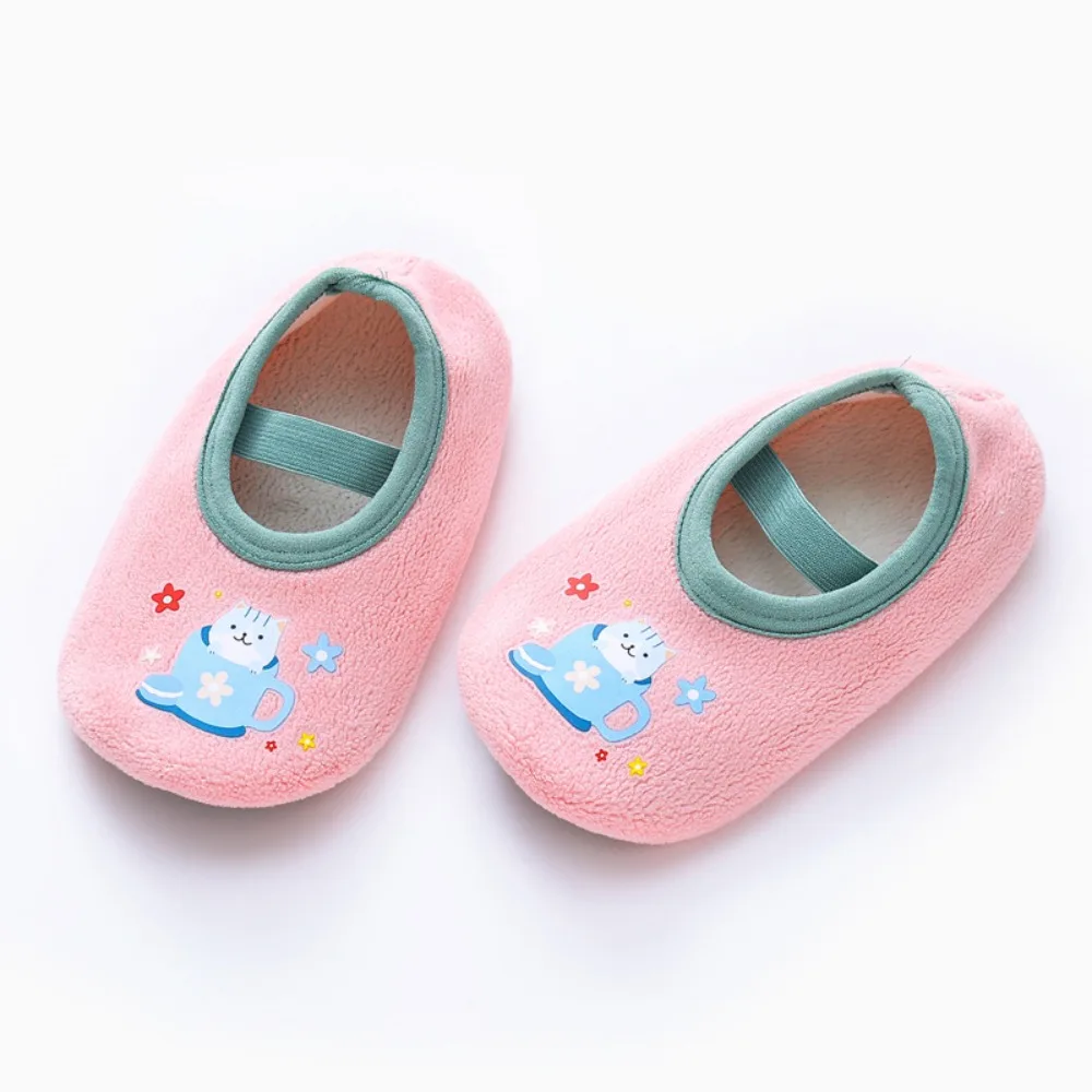 

Rubber Sole Baby Sock Warm Cushion Anti Skid Toddler Slipper Socks Cartoon Design Lightweight Infant Soft Soled Shoes Infant