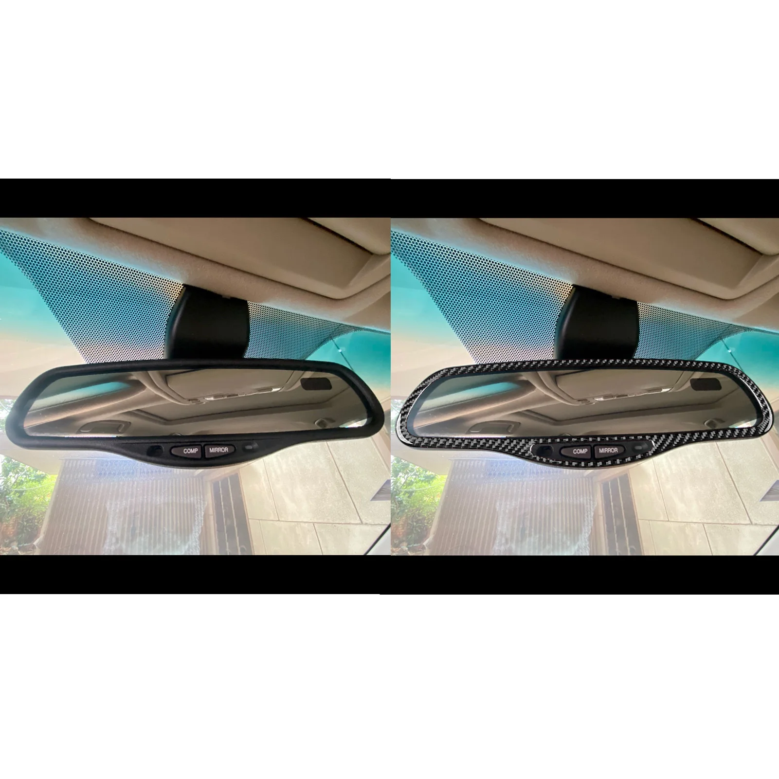 For LEXUS RX330 RX350 2004-2009 Real Carbon Fiber Sticker Rear view mirror Panel Trim Cover Car Accessories inside decorative