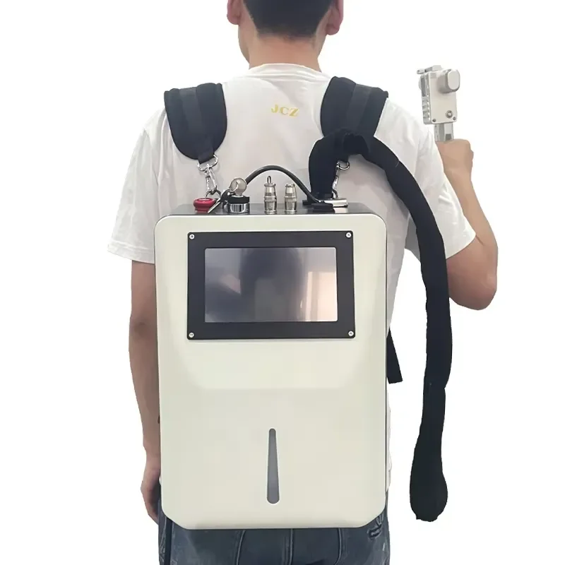 Backpack Cleaning Machine | Wearable Pulsed Fiber Rust and Paint Stripping Metal Surface Cleaning System