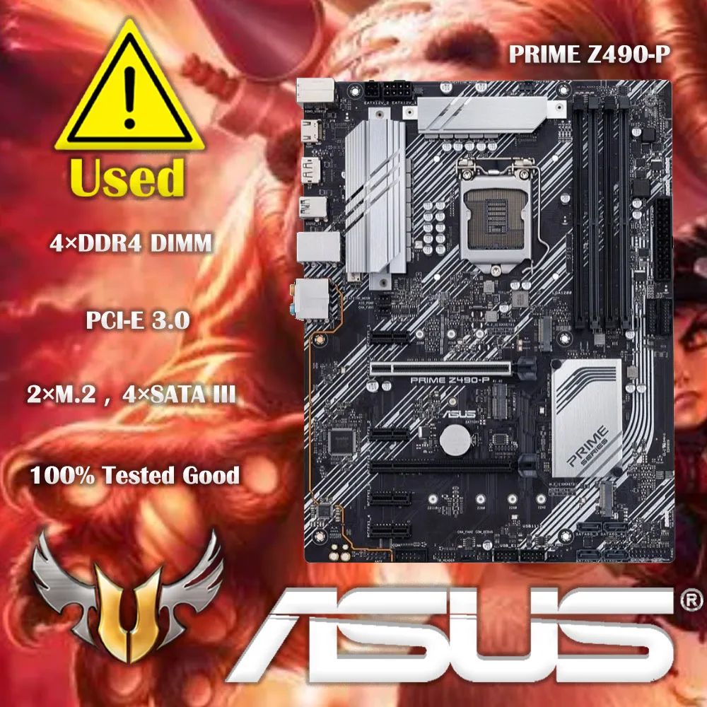 ASUS Z490-P LGA 1200 (For Intel® 10th Gen) ATX Motherboard (Dual M.2, DDR4 4600, 1 Gb Ethernet, USB 3.2 Gen 2 USB Type-A)