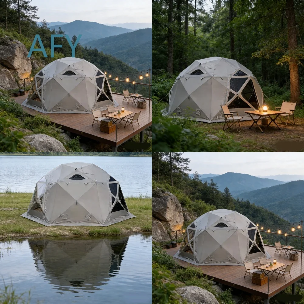 Spherical Tent for Outdoor Camping Portable Rainproof Sunproof Pop Up Dome Tent for Stargazing Family Picnic Fishing Travel