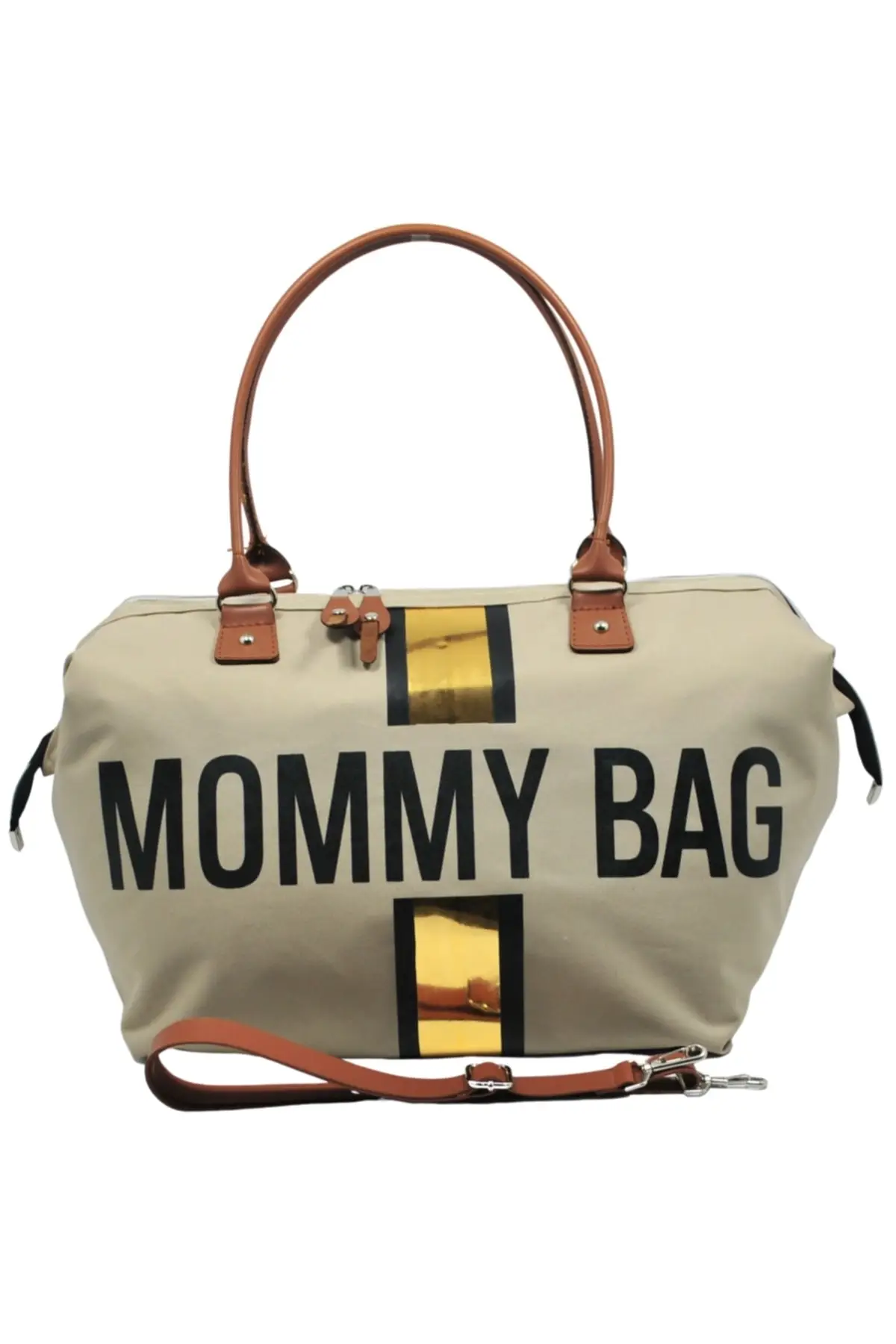 DOLBOVI Mommy Bag design gold striped beige Baby mother Baby care and women Bag Hospital Bag