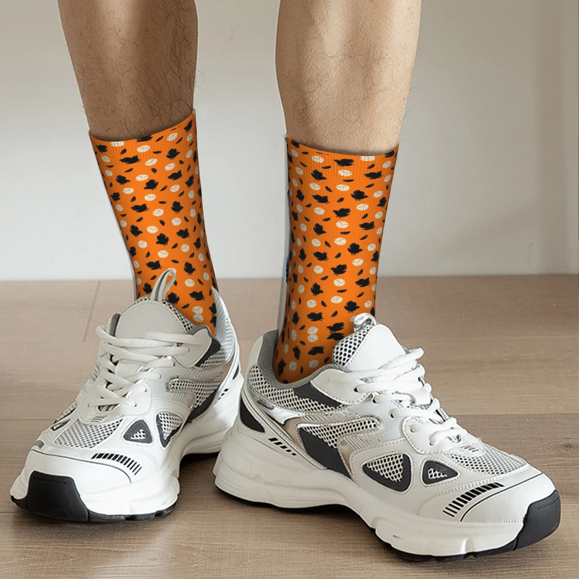Haikyuu Karasuno Volley Crows Socks Harajuku Super Soft Stockings All Season Long Socks Accessories for Unisex Christmas Gifts