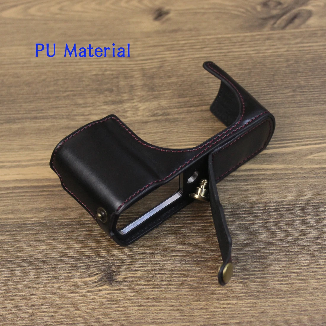 Genuíno caso de couro real saco da câmera para panasonic tz200 tz202 zs220 zs110 meio corpo base capa com abertura inferior versão