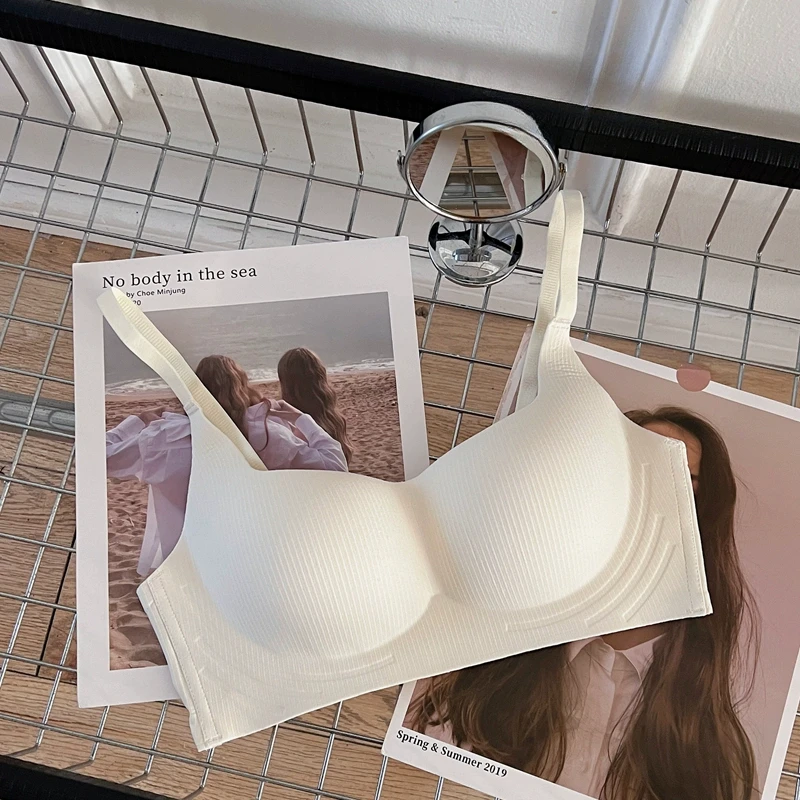 Sujetador Sin Aros Realce Sin Costuras Soporte الجانبي المضاد Caidm Para Senos Pequeños Brasier Comfort Sin Varillas Levantamiento