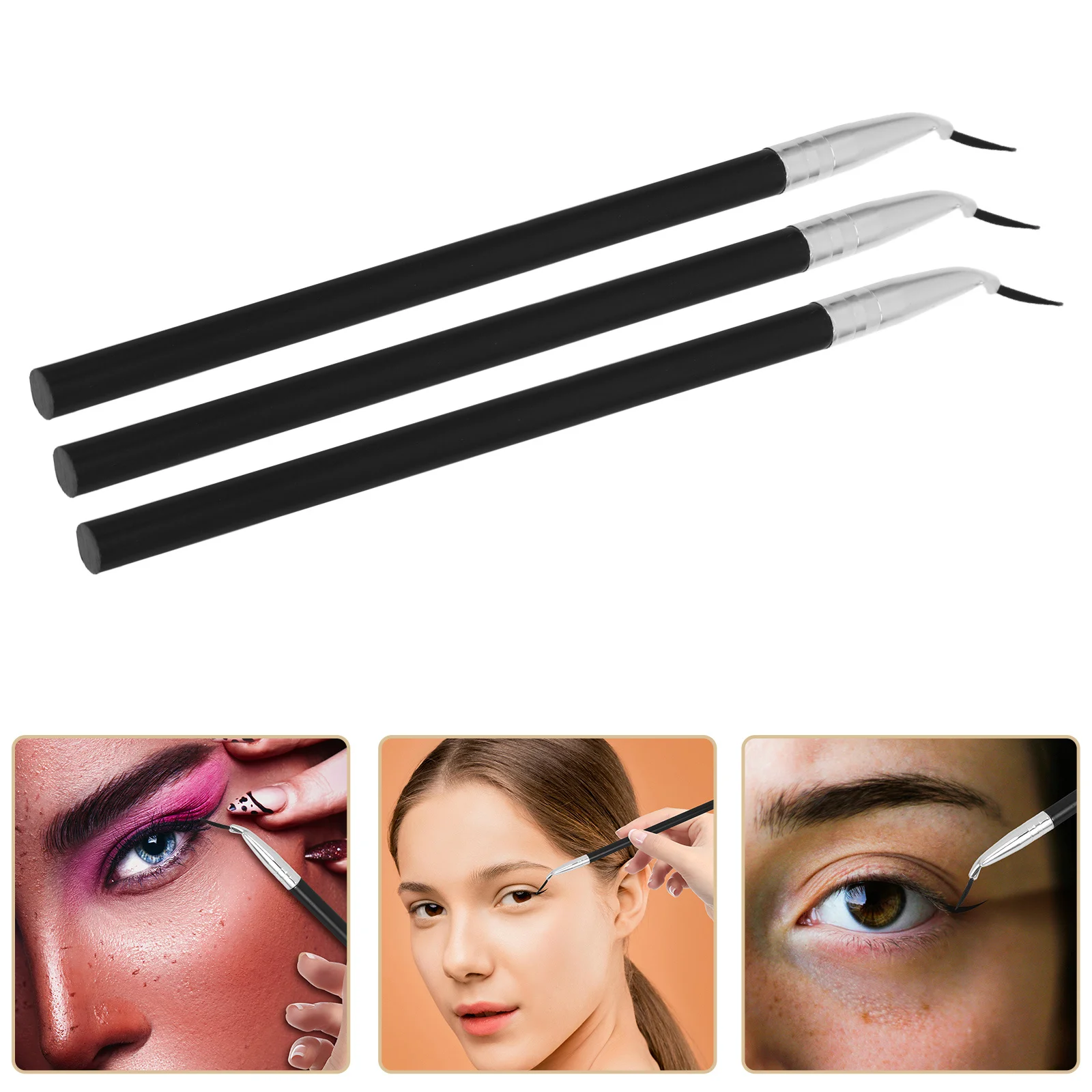 3 قطعة فرشاة تحديد العيون بزاوية احترافية شعيرات ناعمة غير قابلة للتساقط مثالية للسفر أداة متعددة الاستخدامات لتطبيق المكياج الدقيق #1