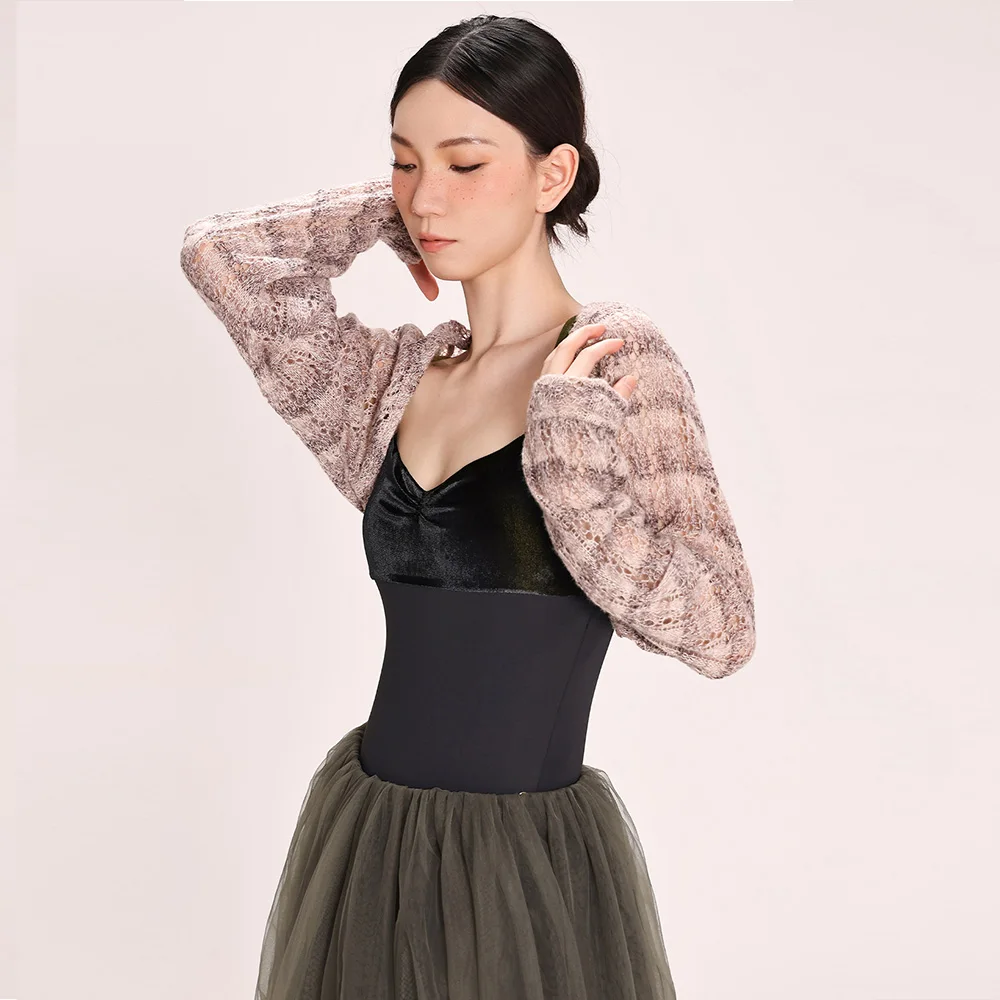 Ballet Leotard for Women Practice Dress with Wide Shoulders Velvet Gymnastics Performance Dress Adult Air Yoga Costume