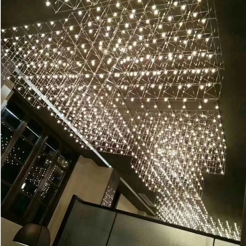 Nordic Luxury Large LED Chandeliers Hotel Customized Decoration Indoor Lighting Restaurant Hanging Lamp Exhibition Light Fixture