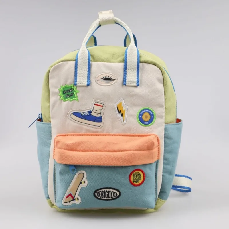 Mochila Infantil Fofa 2026 Nova, Leve, de Lona, com Alça Superior e Bolso Frontal para Meninos e Meninas do Pré-escolar