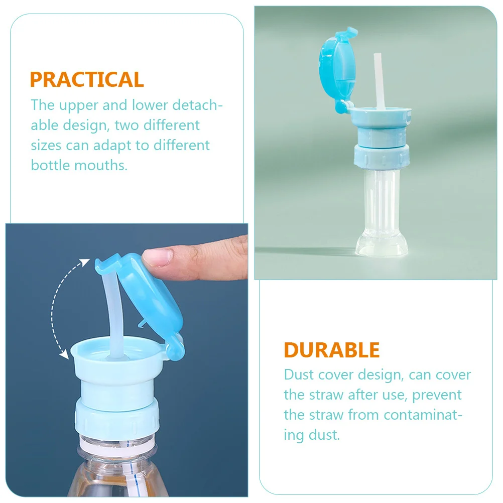 2 قطعة قبعات سيبي المحمولة مقاومة للانسكاب انفصال تصميم غطاء غبار لزجاجة الطفل غطاء من القش عصير الصودا قبعات غطاء زجاجة مشروبات