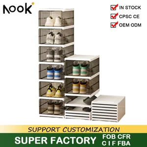 Storage Boxes of 6 layer folding stackable shoes with transparent portable storage caps folding Multicamed Shoe Cabinet Integrated 10 Main Sales Folding Cabinet - №2