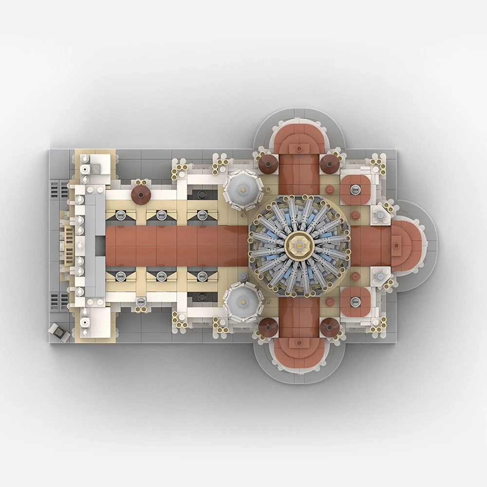 새로운 MOC 뜨거운 판매 건물 성 베네딕토 대성당 성 건물 블록 광장 확장 팩 하우스 컬렉션 DIY 장난감 소년 선물