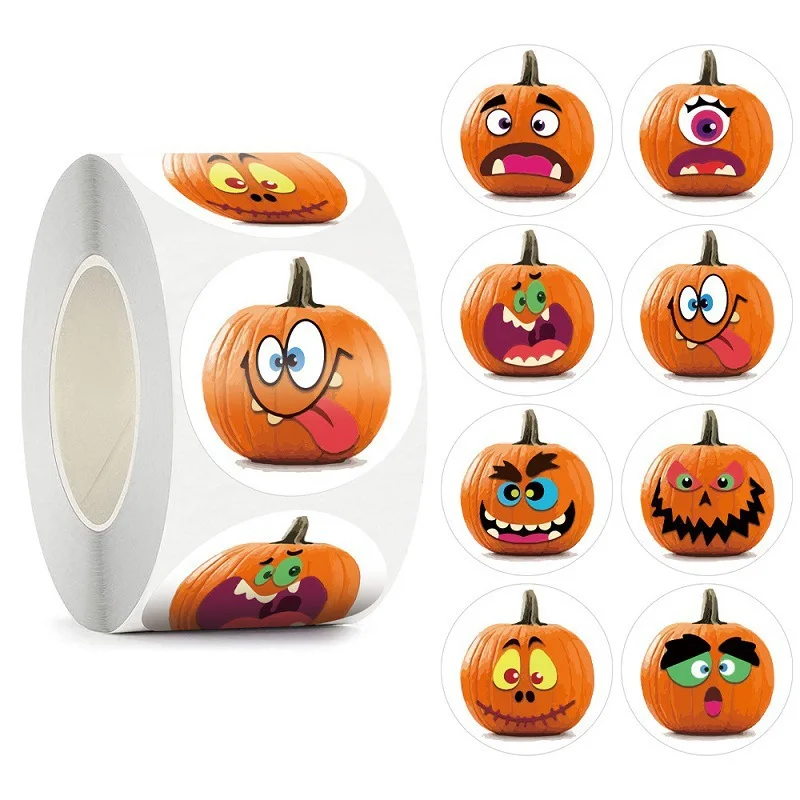 500pcs Cute Halloween Stickers Kawaii Cartoon Ghost Pumpkin Bat Sticker Set DIY Scrapbook Crafts