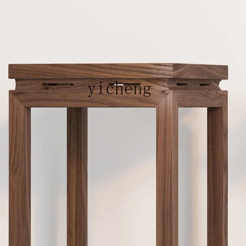 u10 Black Walnut Wooden Flower Stand Living Room Floor-standing Flower Stand Modern Minimalist Flower Table