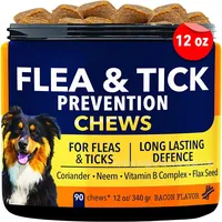 90 Chews Dog Flea And Tick Repellent Chewable Tablets Suit For The Dog Over 25lbs Contains Flaxseed And Vitamin Complex