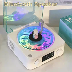 Retro Wireless Bluetooth Speaker Turntable Vinyl Record Player Stereo Sound With White Noise RGB Projection Lamp Sleeping Audio