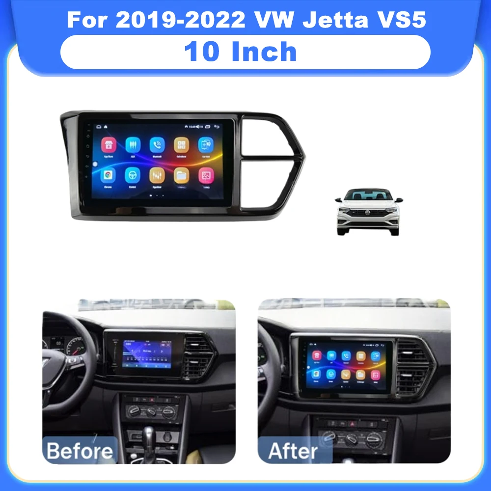 

For 2019-2022 VW Jetta VS5 10 Inch Android Car Radio Fascia Stereo Frame with GPS Multimedia Wiring Harness and Canbus Kit