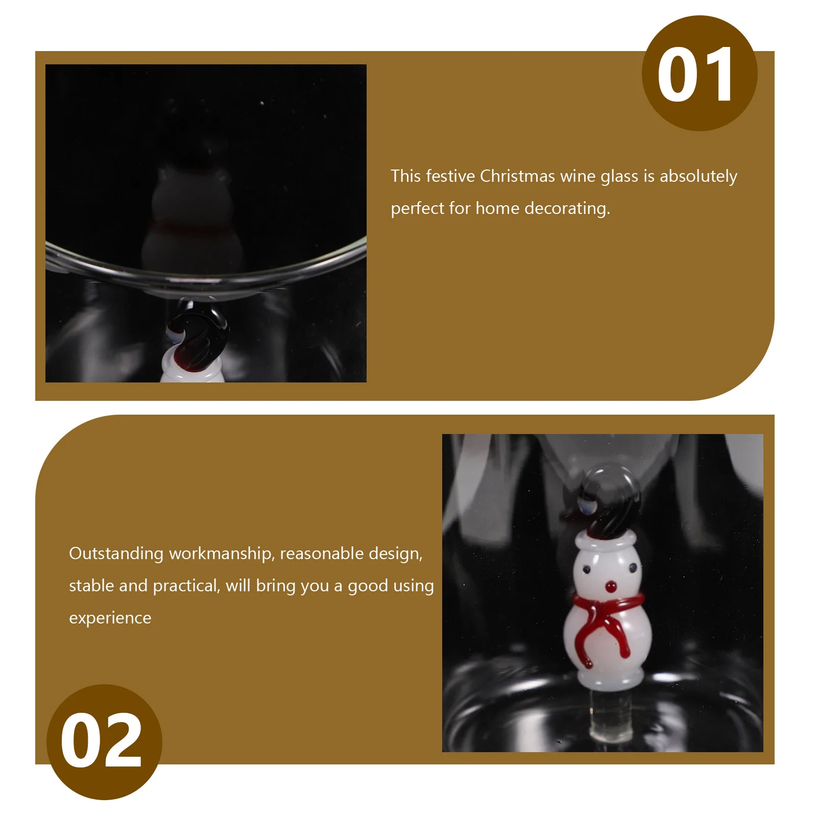 

Christmas Snowman 3D Glass Cup 300Ml Transparent Beverage Container for Beer Whisky Juice Home Bar Party Use Stemless Wine