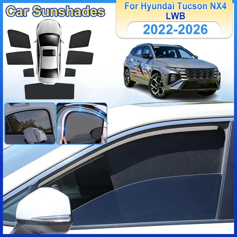 

Window Sunshades For Hyundai Tucson NX4 Accessorie LWB 2022-2026 Anti-UV Heat Insulation Windshield Frame Curtain Car Accessorie