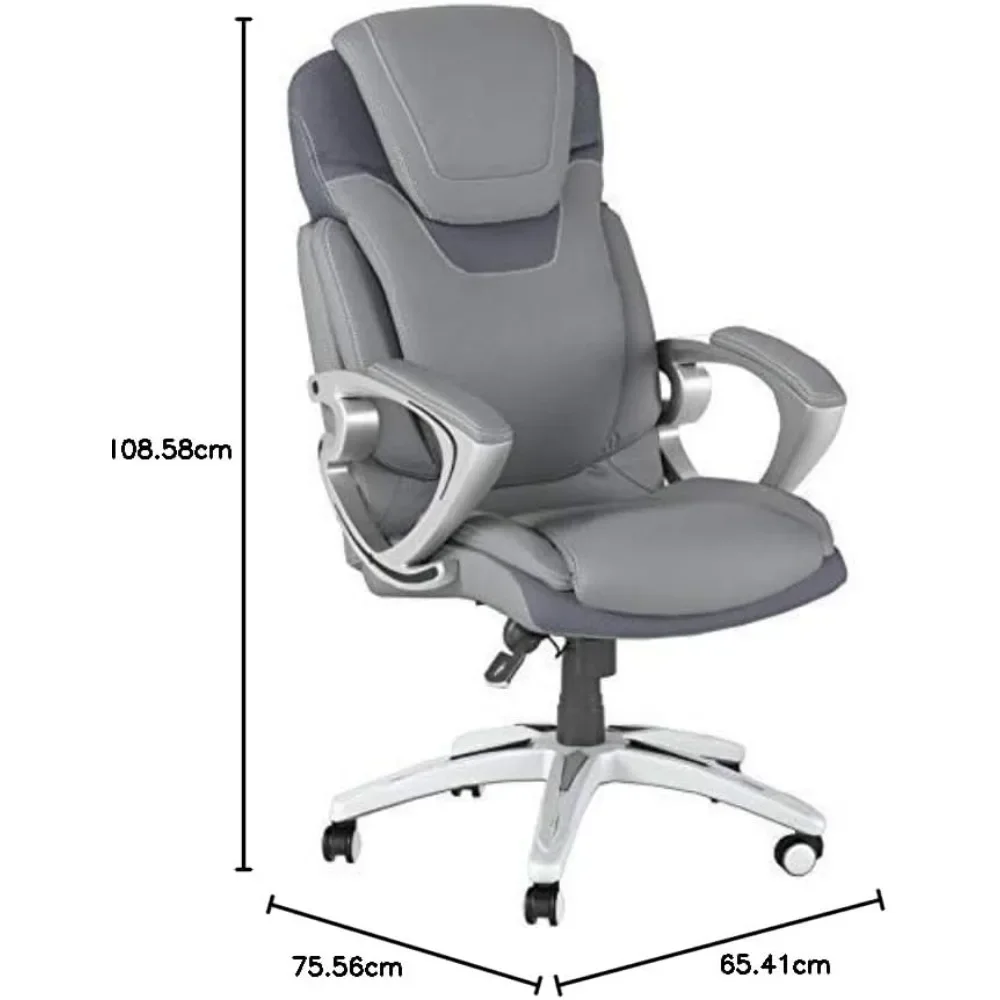 Bonded Leather Ergonomic Chair for Office Furniture Gray Freight Free Desk Chairs Individual Armchair Backrest Relaxing Recliner