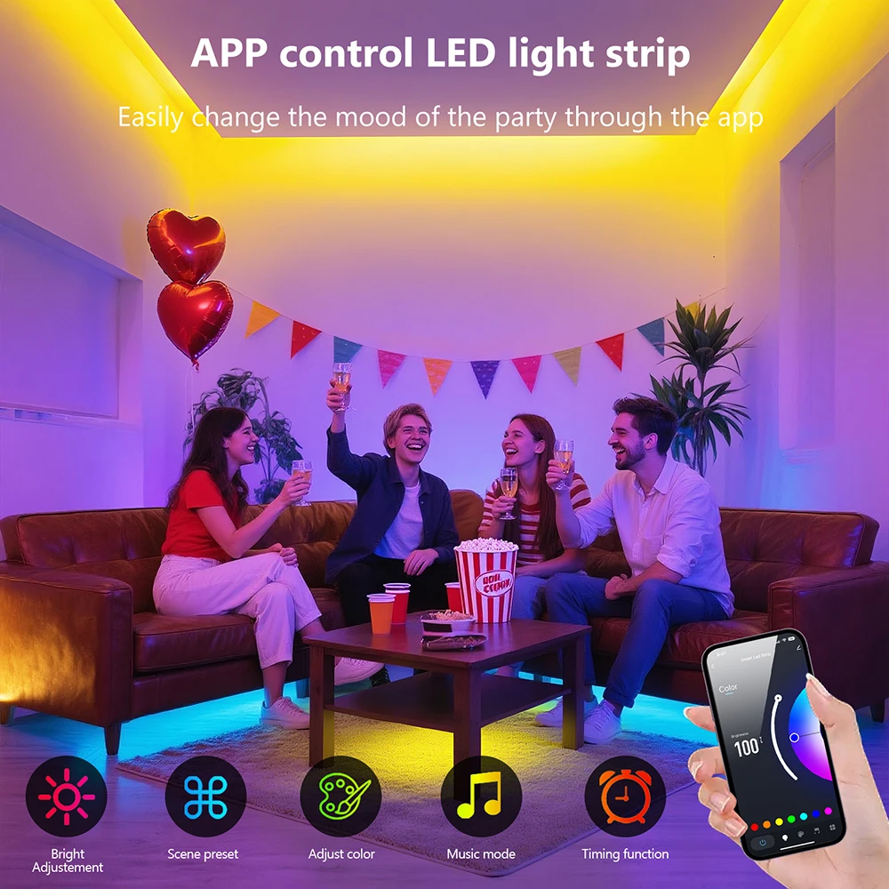 1/2 لفة 5 مللي متر PCB RGB COB LED قطاع ضوء واي فاي بلوتوث التحكم عن بعد محول الطاقة عدة تيار مستمر 12 فولت 576 المصابيح/م 0.5 متر 1 متر 2 متر 3 متر 4 متر 5 متر