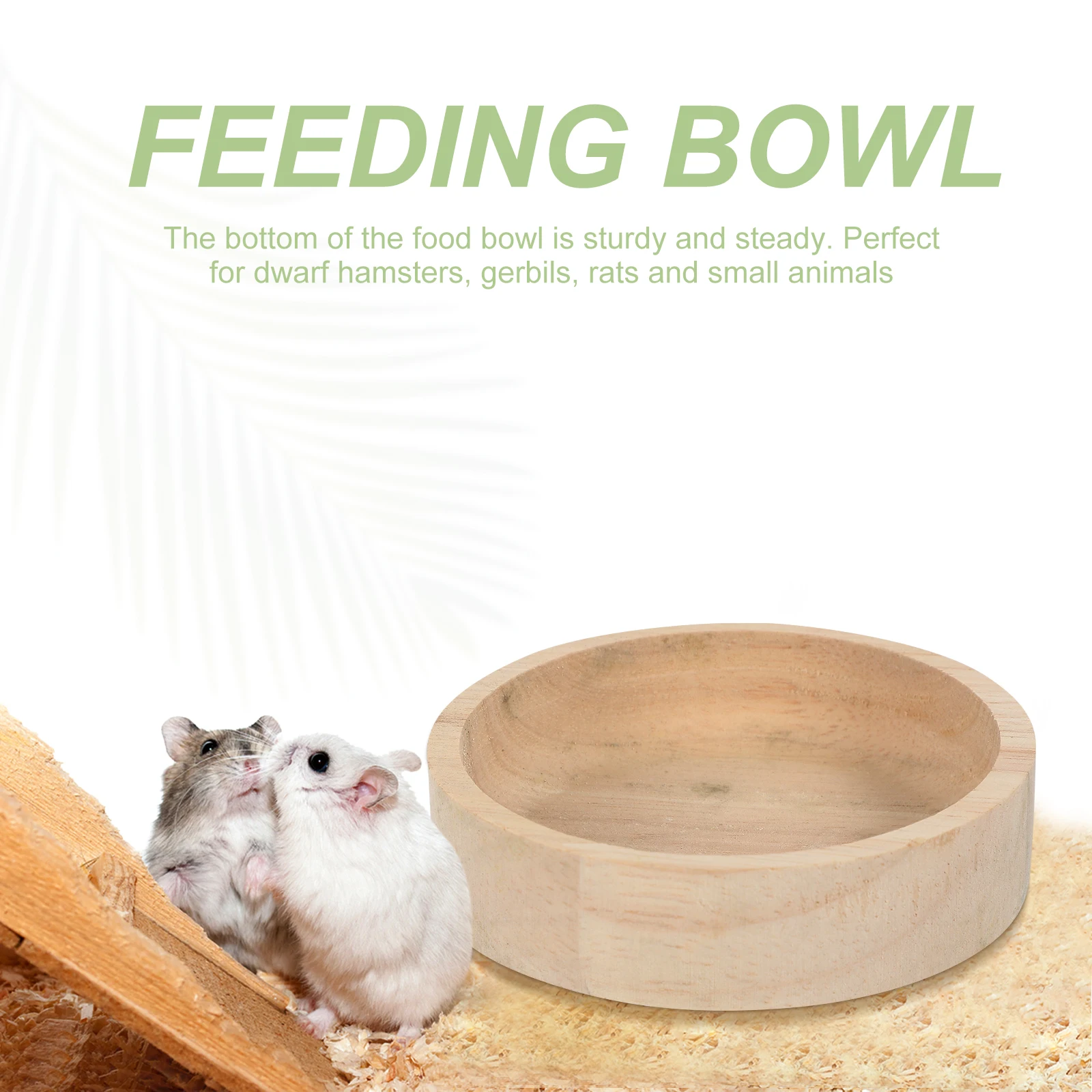 

Solid Pot Small Animal Feeder Dish Oak Pet Dishes Hamster Bowl Chinchilla Squirrel Container Decorative Pet
