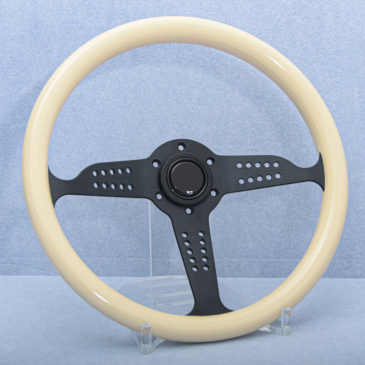 عجلة قيادة JDM Grand Prix Style باللون البيج مقاس 14 بوصة عجلة قيادة رياضية عتيقة عالمية