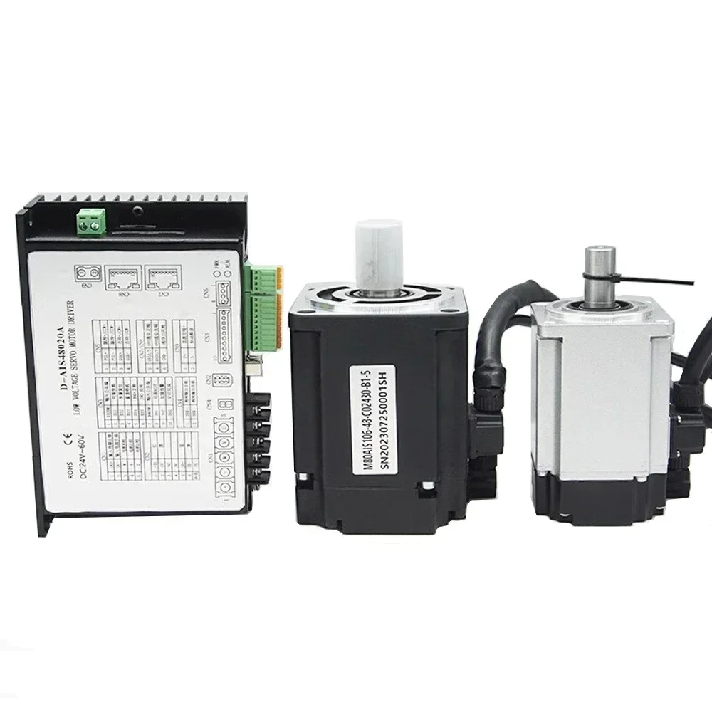 24V 48V DC Servo Motor Drive kit Low Voltage Servo Motor 400W 750W 1KW 40 60 80mm Flange 0.32-3.2Nm17Bit Encoder RS485 3000rpm