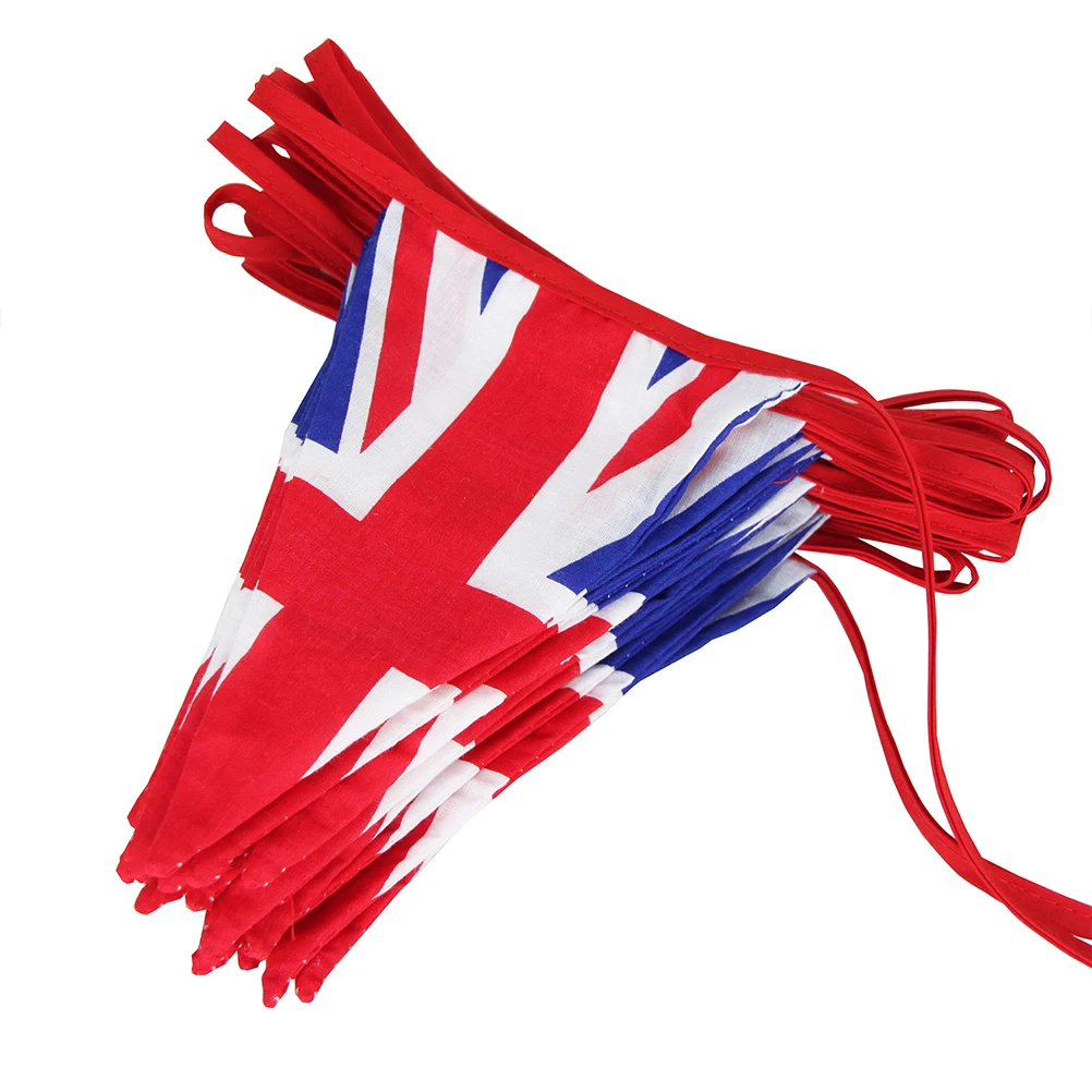 

British Rice Flag Banner Fashion Festival Decorations Durable Cotton Material Strong String Suitable Home School Hotel Party
