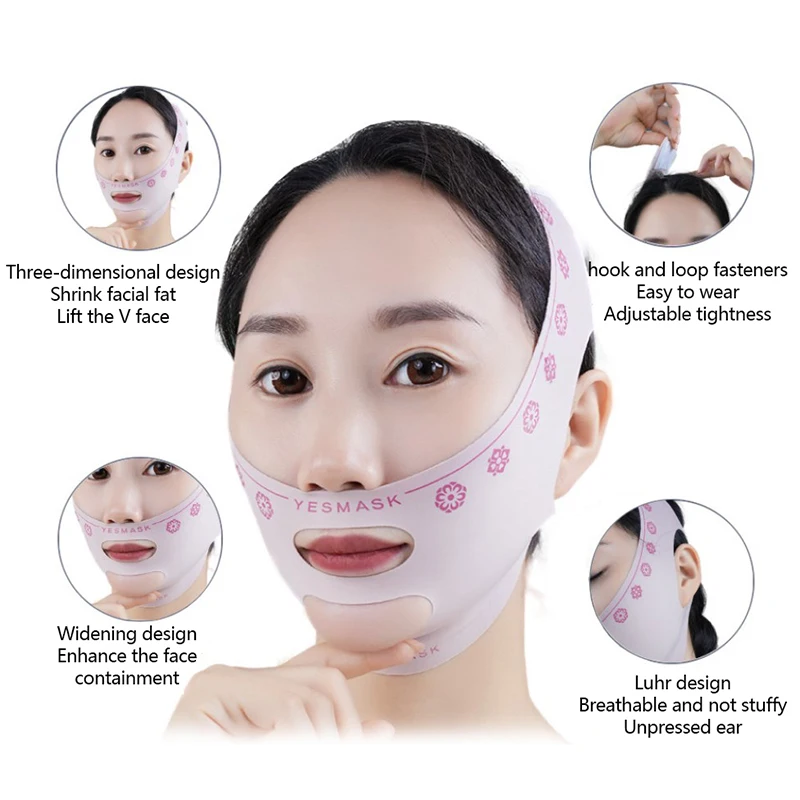 Ceinture de Bandage Amincissante pour le Visage, Menton Up V Line, Joues, Cou, Sangle Lifting, Masque Sculptant, Ceinture de Masque Facial, Sommeil, miles, Énergie