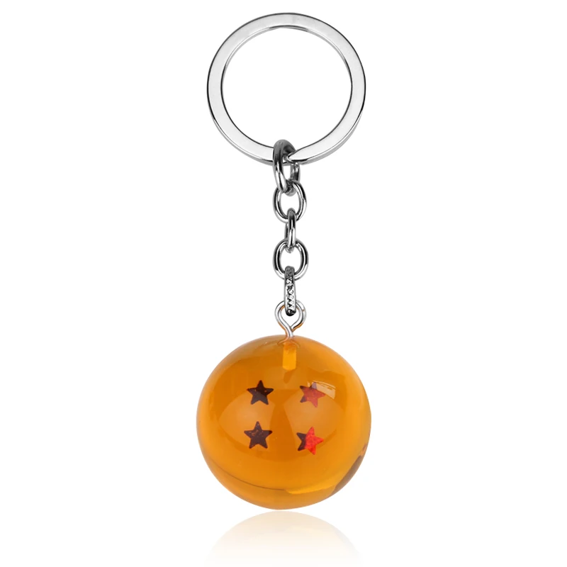 Dragon Ball Anime Keychain Charms 4 Star Dragon Balls Cosplay Accessories Crystal Resin Ball Necklace Memento of Grandpa