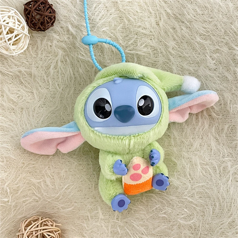 Lilo & Stitch Vinyl Plush Doll Pendant Disney Pajamas Stitch Cute Key Ring Cartoon Plushies Bag Keychain Gifts Kids Toys image 5