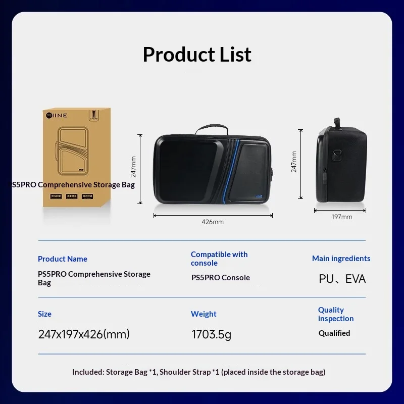 IINE Host Storage Bag Game Machine Comprehensive Storage Portable Big Bag Protection Hard Bag High Quality EVA Material
