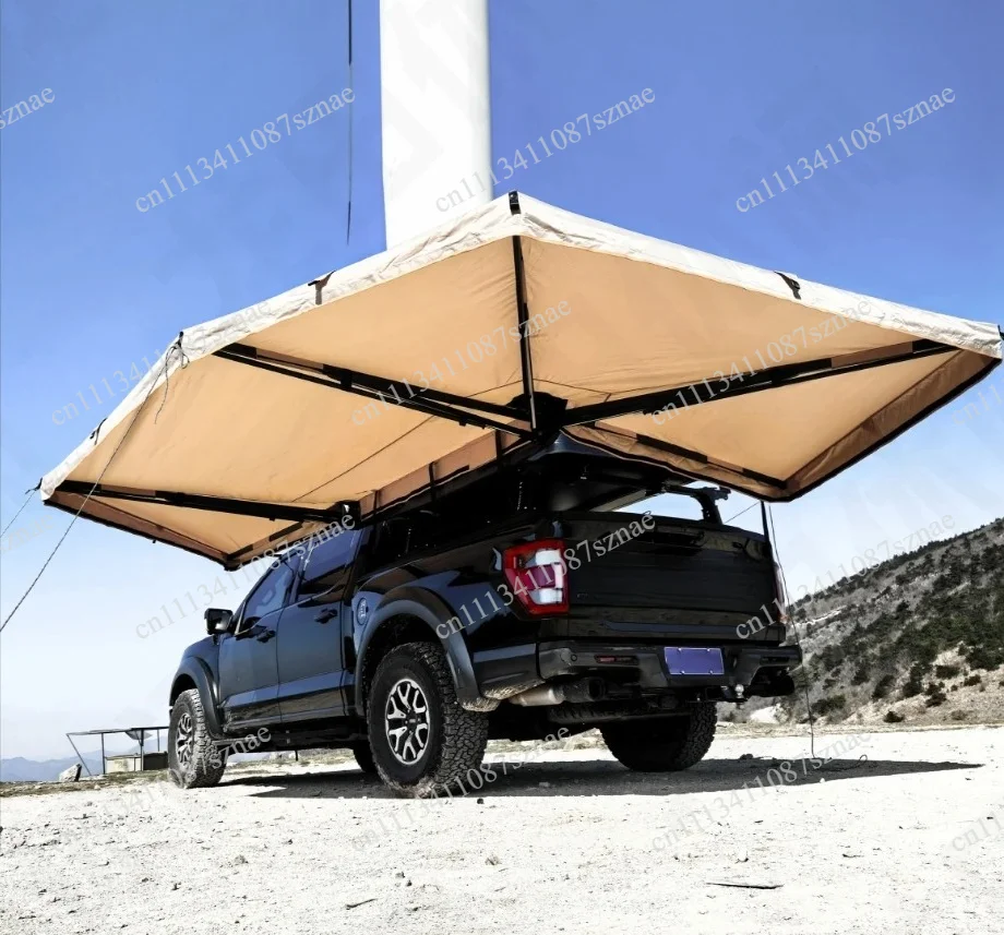 Heavy Duty 270° Awning for SUV with LED Light, Waterproof Free Standing Side Wall, Offroad Roof Tent for Car and Truck