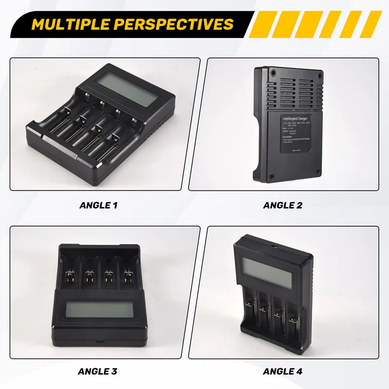 18650 Battery Charger, LCD Display Speed Batteries Charger With 4 Bay Discharge Function For Rechargeable 3.7V Li-Ion Batteries