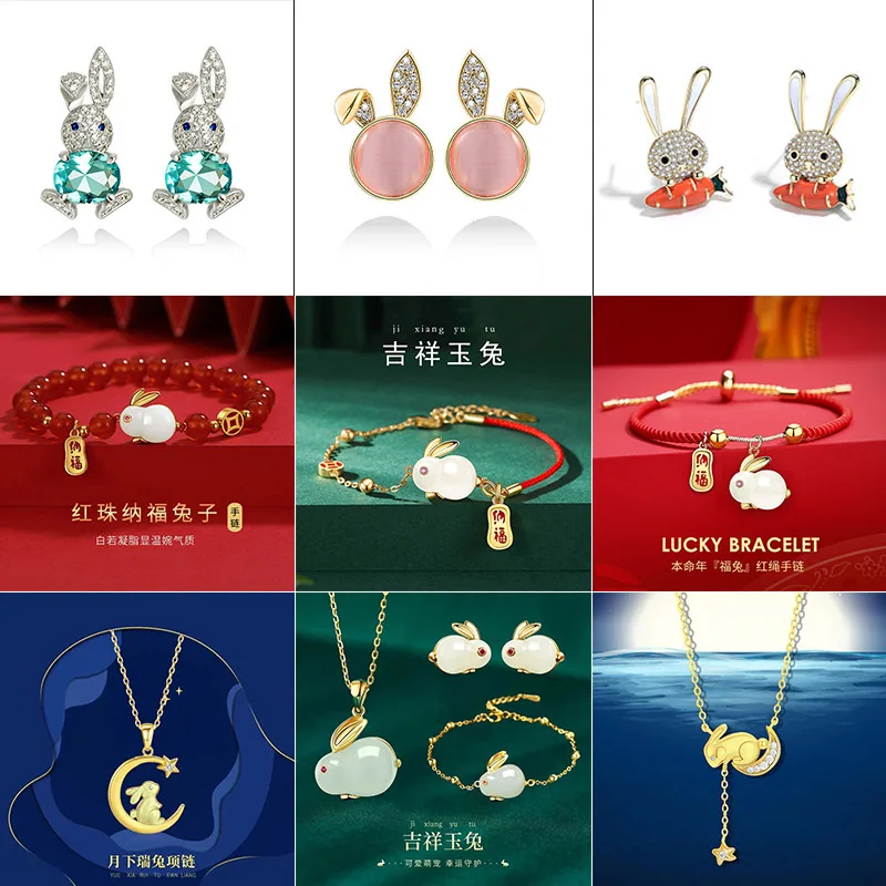 Japanese National Style New Rabbit Series Bracelet Necklace Korean Version Of Fashion Sweet Female Earrings