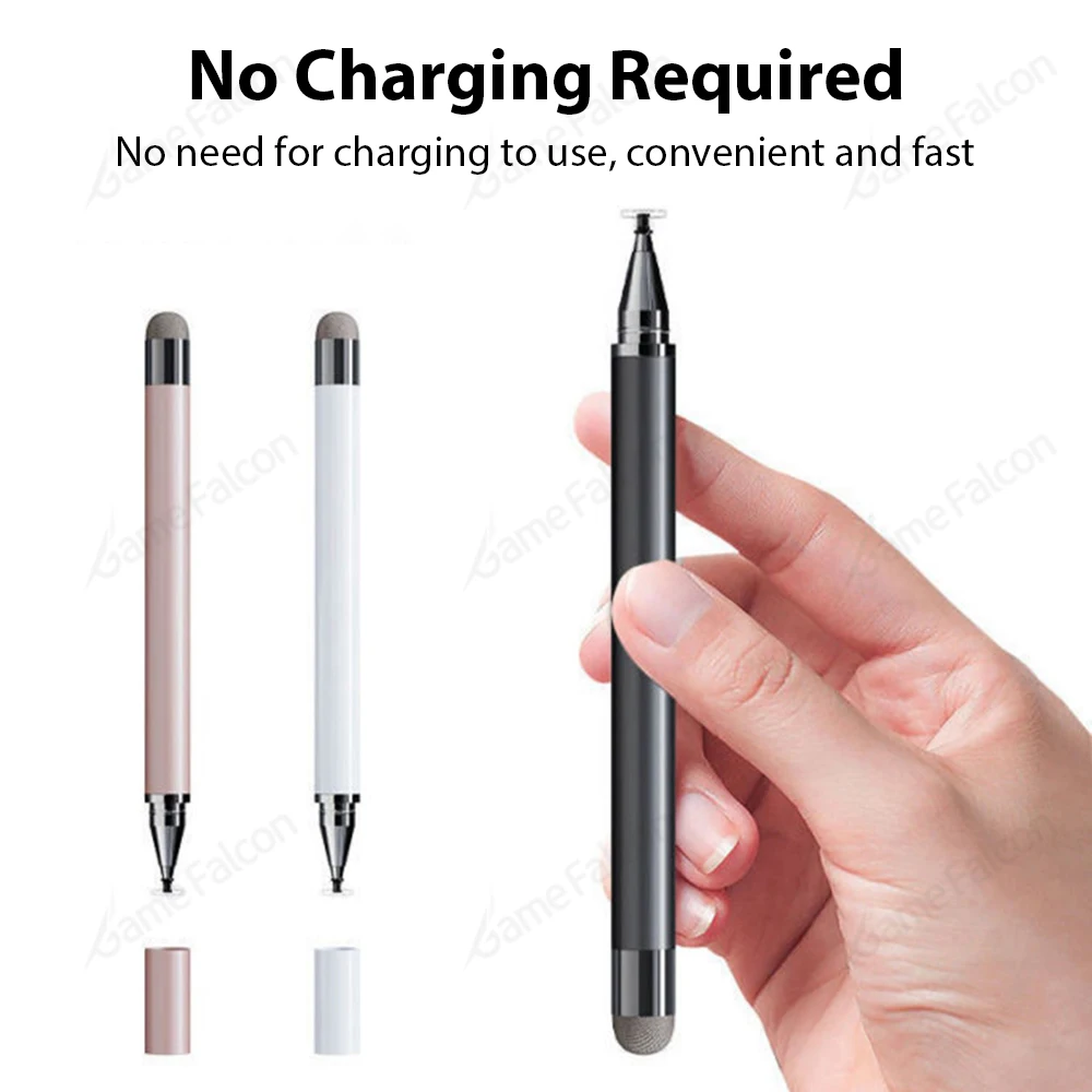 Universal 2 em 1 Caneta Stylus para iPhone 15, Telefone Samsung, Celular Android, Tablet, iPad Air, Lápis de Toque, Lápis de Desenho