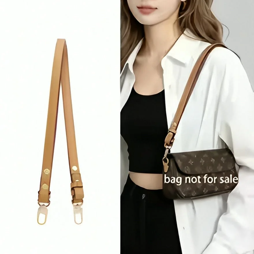 Adjustable Vegetable Tanned Leather Bag Strap Thin Replacement Crossbody Shoulder Strap Handbag Purse DIY Accessories