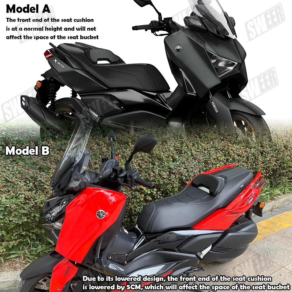 Motorcycle Seat Cushion Suitable For Yamaha XMAX300 2023-2026 Modified Lowered Design Comfortable Anti Slip One-Piece Seat Pad
