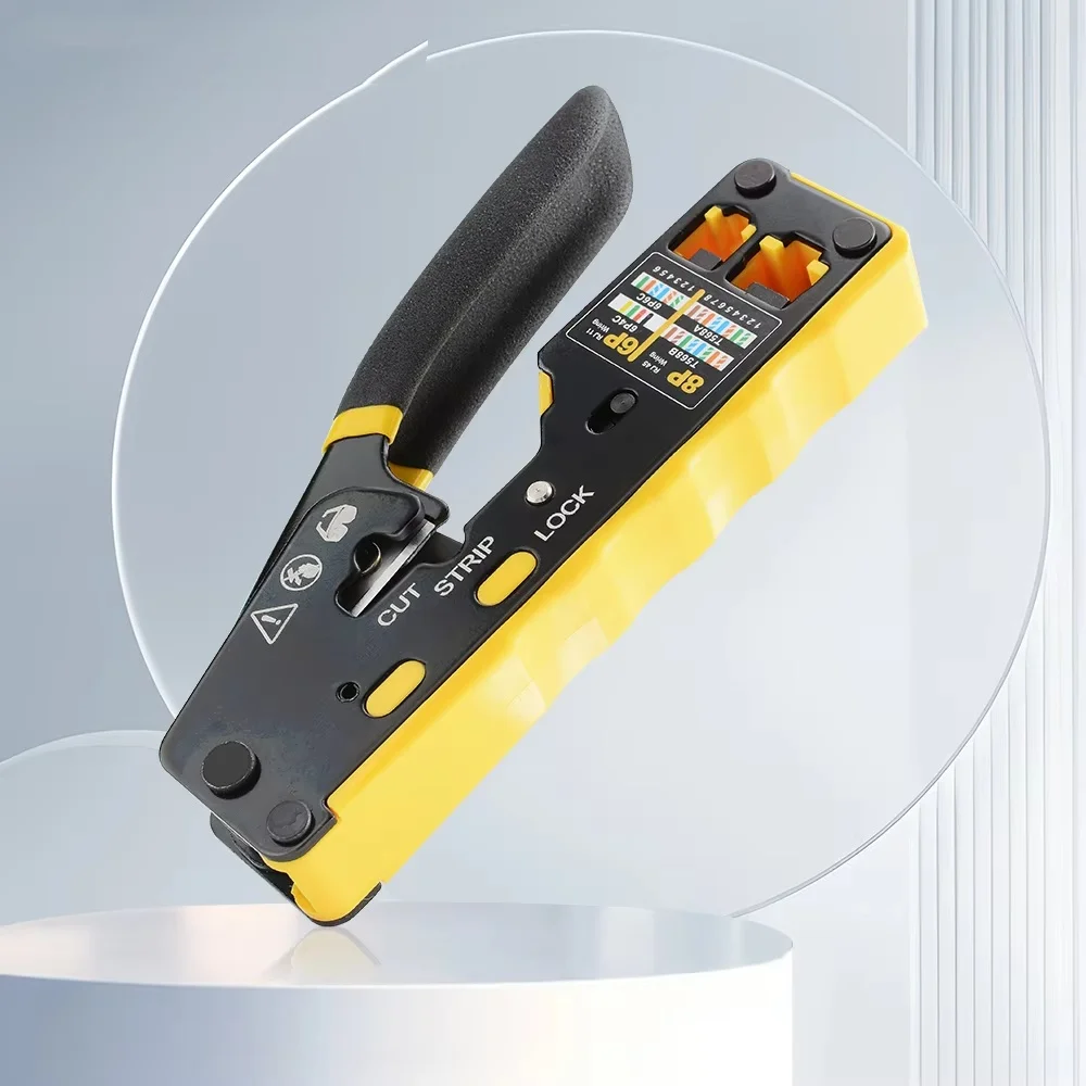 RJ45 Crimp Tool Pass Through Ethernet Crimping Tool for Cat6 Cat5 Cat5e RJ45 Connectors Wire Stripper Cable Crimping Pliers