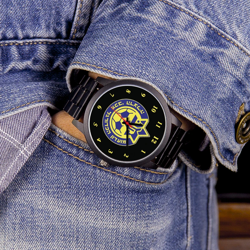 อิเล็กทรอนิกส์สองขนาดสากลสำหรับผู้ชายและผู้หญิงนาฬิกาฟุตบอลคลับของที่ระลึกโรสโกลด์เงินสายนาฬิกาหนังของขวัญสีดำ