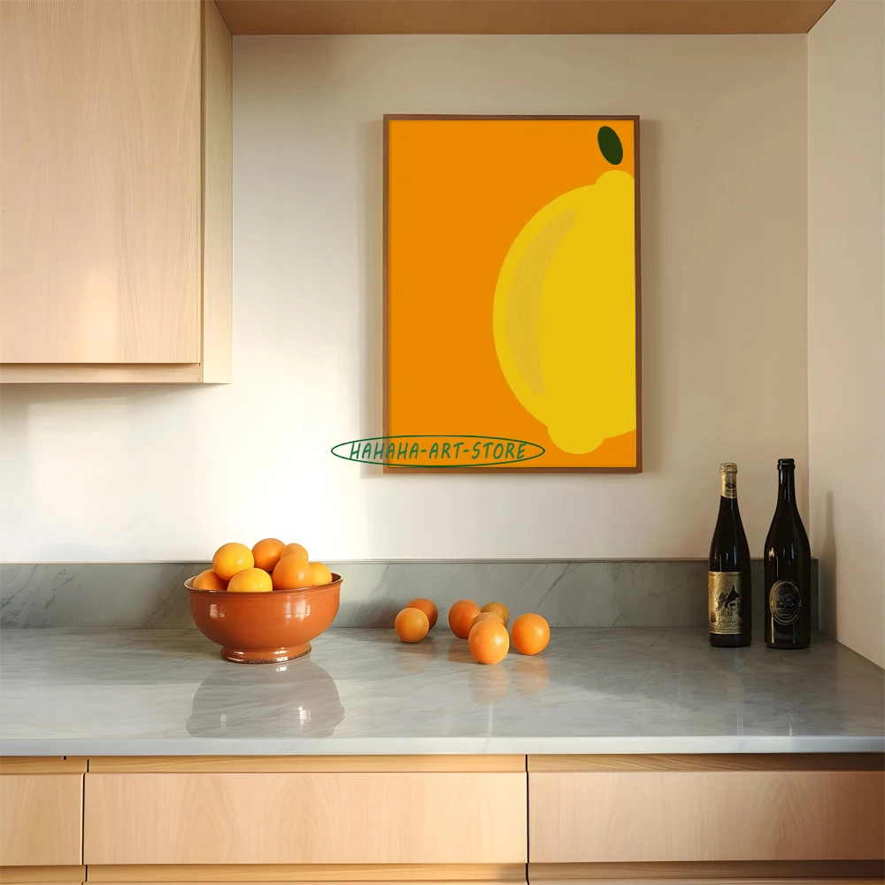 Fruit Lemon Modern Painting Poster Home Living Room Kitchen Aesthetic Decor Lemon Prints Fruit Canvas Printing Poster Wall Decor