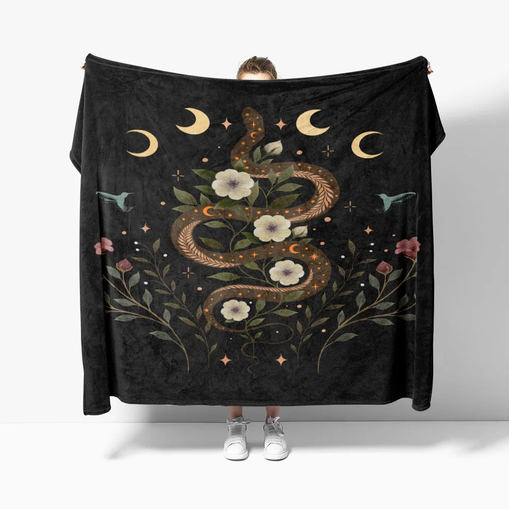 

Mystery Garden Serpent Fleece Blanket Winter Thick Blanket Travel Blanket Bed Throws