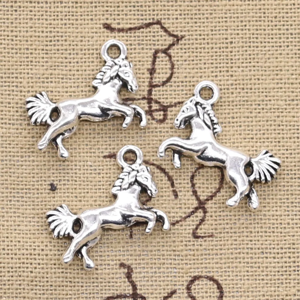 15pcs Charms Galloping Horse Steed 16x23mm Antique Silver Color Plated Pendants Making DIY Handmade Tibetan Silver Color Jewelry