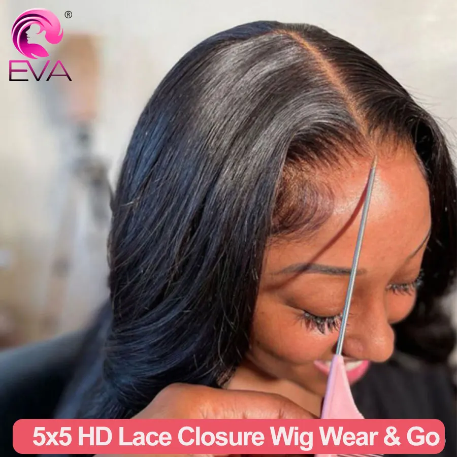 

Eva Glueless Wigs Ready To Wear 5X5 HD Lace Closure Wig Body Wave 7x7 6x6 HD Lace Wig Pre Plucked Brazilian Hair Wigs For Women