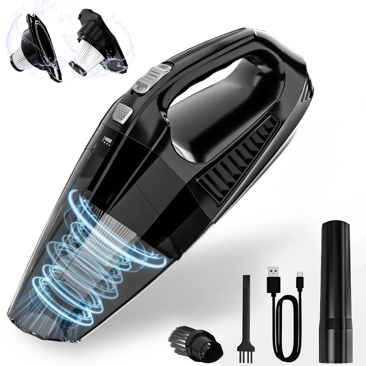 مكانس كهربائية محمولة لاسلكية قوية قابلة للشحن شفط مكنسة كهربائية محمولة باليد اكسسوارات السيارات الإلكترونية #1