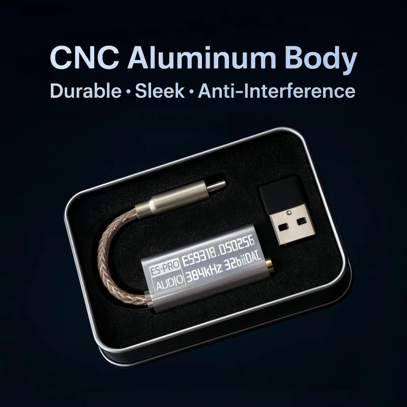 8-Core Copper-Silver USB-C DAC, ES9318 130dB SNR, Winter-Ready for Android/iPhone